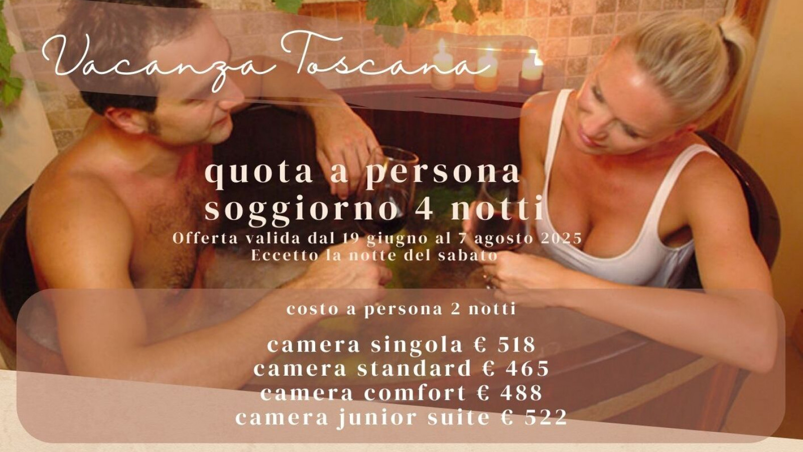 2025 hotel 2 mari vacanza toscana 4 notti IN2